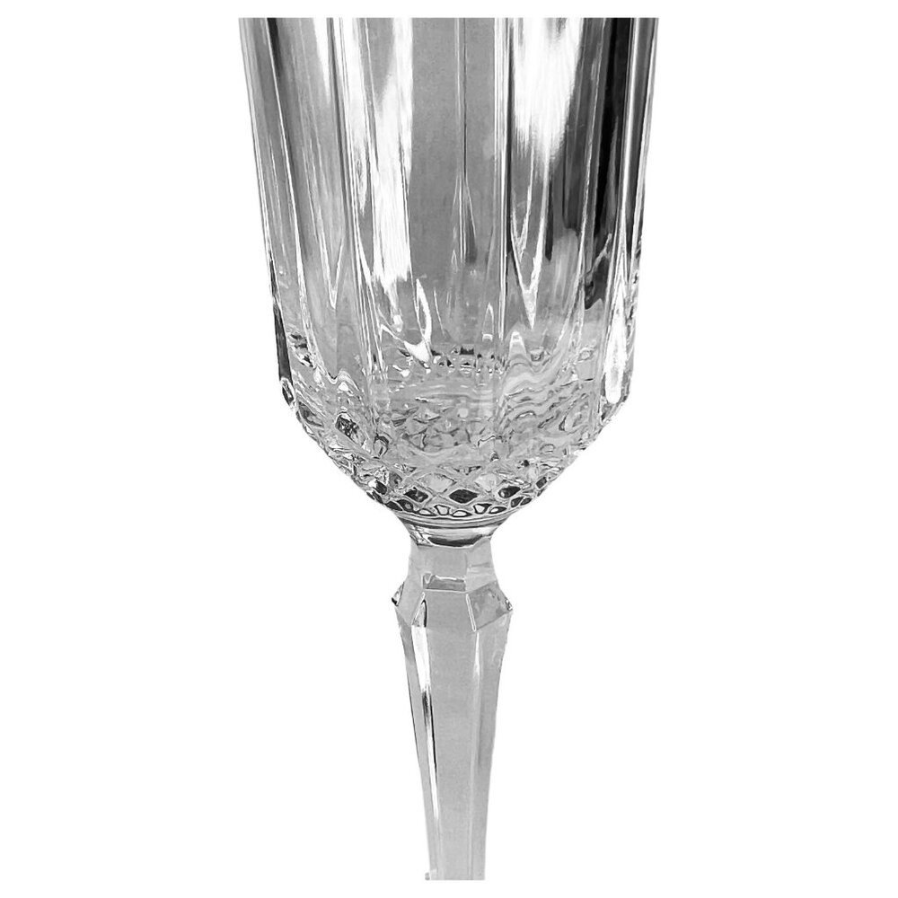 4 Clear Crystal St George American Heritage Fluted Champagne Flute Glass Set - Picture 2 of 8